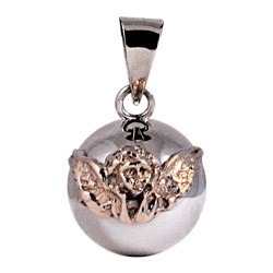 Chiming Spheres 20ACH Small Pendant with Brass Angel