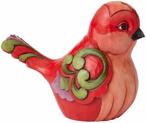 Jim Shore 4056963 Red Swirls Bird Figurine