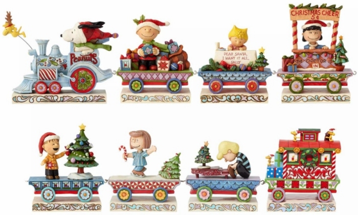 Jim Shore Peanuts 4062623 Train 8 Pc Gift Set Figurine