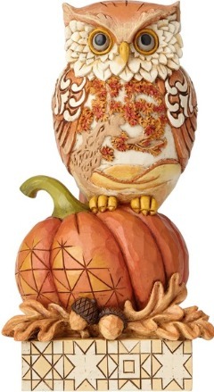 Jim Shore 6001542i Harvest Owl on Pumpkin Figurine