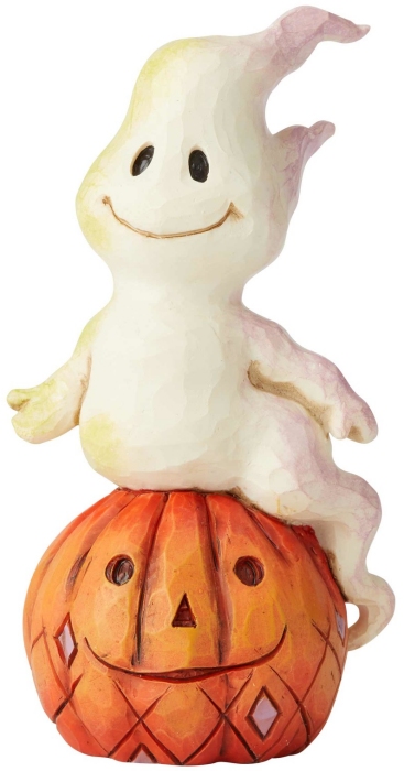 Jim Shore 6004329i Ghost And Pumpkin Mini Figurine