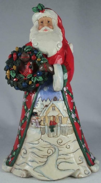 Jim Shore 6005247 Share The Cheer Santa Figurine with Wreath