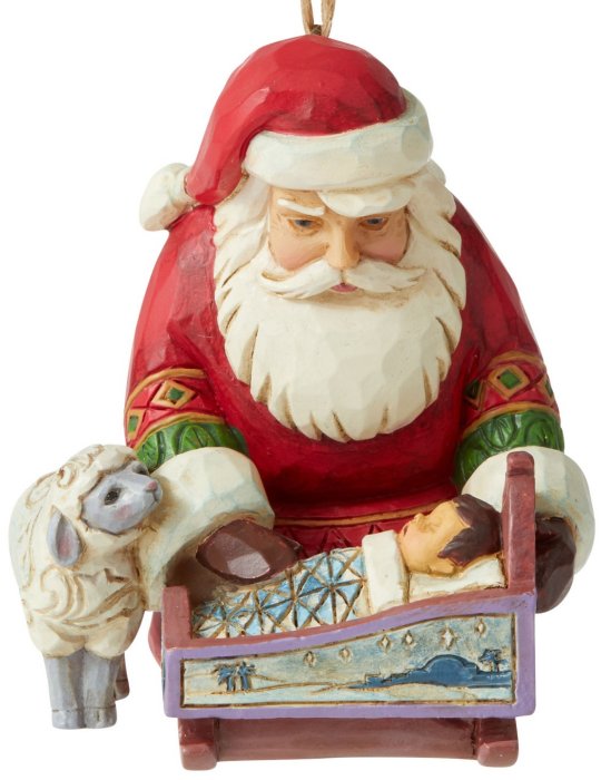 Jim Shore 6006668 Santa and Baby Jesus Hanging Ornament