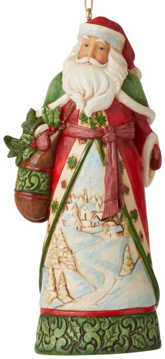 6006670 Jim Shore Christmas Ornament Santa with Winter Scene NIB 