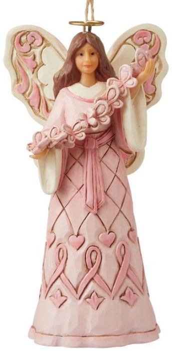 Jim Shore 6008101 Pink Angel and Butterflies Ornament