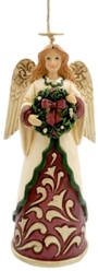 Jim Shore 6008131 Angel with Wreath Hanging Ornament