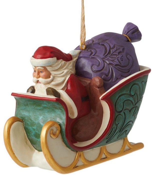 Jim Shore 6008308N Twas the Night Santa In Sleigh Hanging Ornament