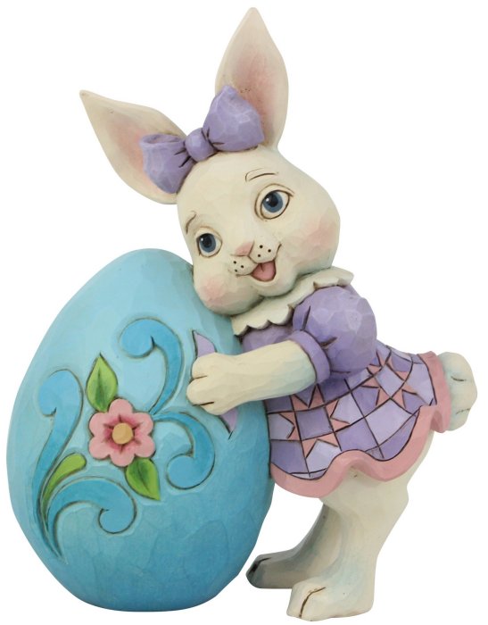Jim Shore 6008406 Girl Bunny with Egg Figurine