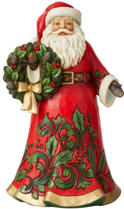 Special Sale SALE6008881 Jim Shore 6008881 Jolly Santa Holding Wreath Figurine