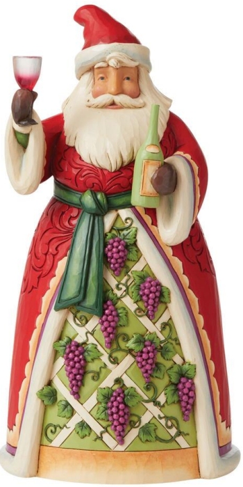 Jim Shore 6008882 Wine and Grapes Santa Figurine