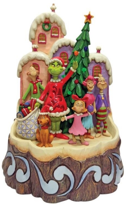 Jim Shore Grinch 6008890 Carved by Heart Lighted Grinch Figurine