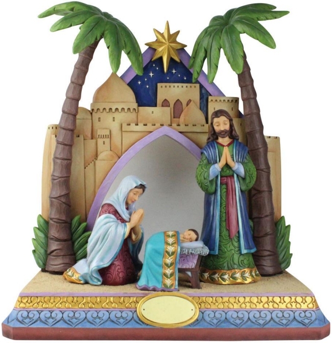 Jim Shore 6008924 Set of 4 Holy Family and Stable Figurines