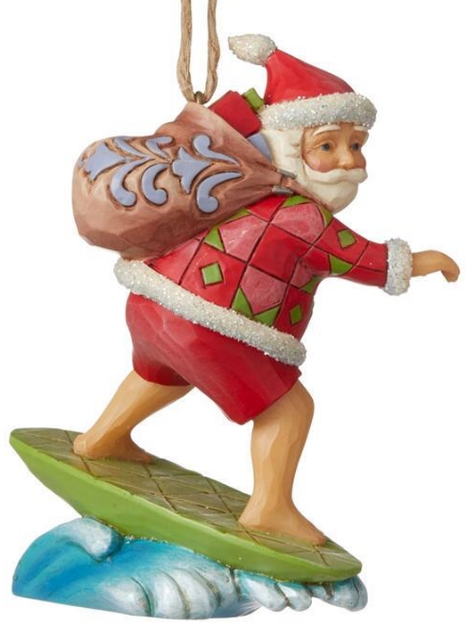 Jim Shore 6008938 Santa Surfing Ornament