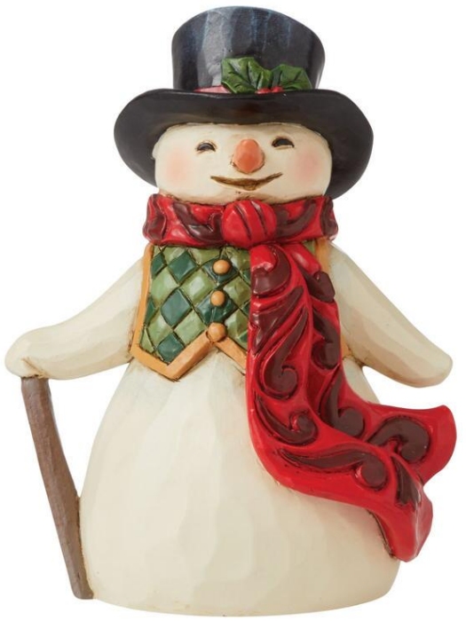 Jim Shore 6009008 Snowman Long Red Scarf Figurine