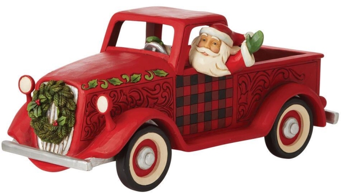 Jim Shore 6009128 Santa in Large Red Truck Figurine