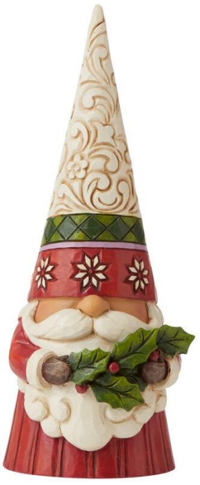 Jim Shore 6009180i Christmas Gnome with Holly Figurine