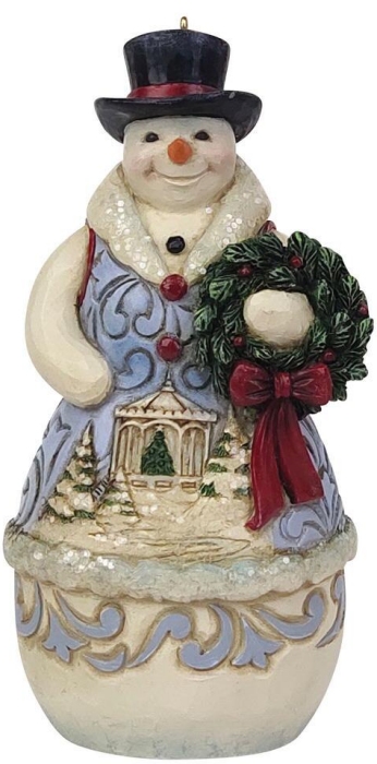 Jim Shore 6009498 Victorian Snowman and Wreath Ornament