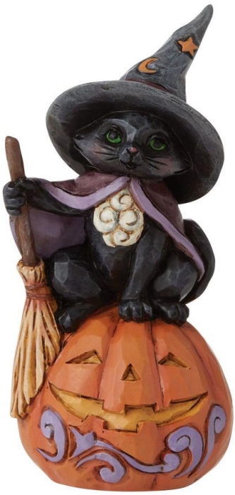 Jim Shore 6009515 Black Cat On Pumpkin Figurine