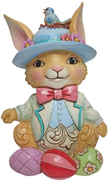 Jim Shore 6010274 Pint Size Bunny with Eggs Figurine