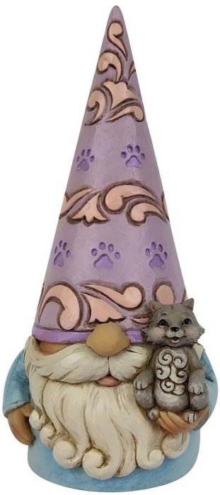 Jim Shore 6010290i Gnome with Cat Figurine