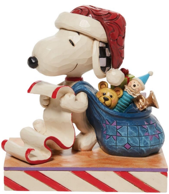 Peanuts by Jim Shore 6010323 Santa Snoopy with List and Toy Bag Figurine