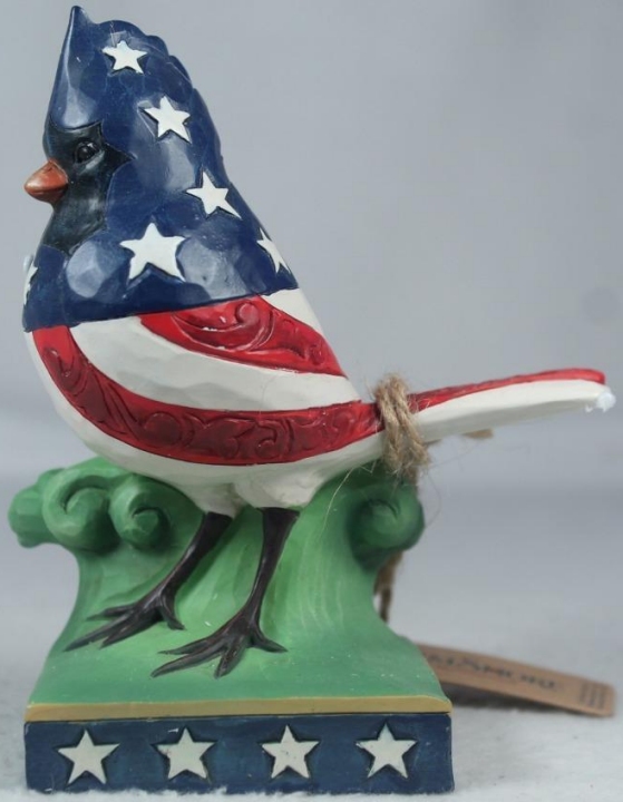 Jim Shore 6010580 Wings Of Freedom Red White & Blue Cardinal Figurine