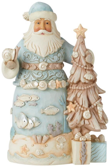 Jim Shore 6010805 Coastal Santa & Driftwood Tree Figurine