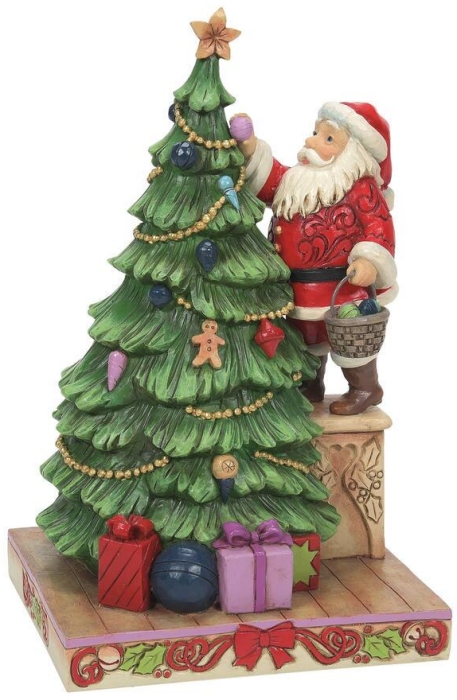 Jim Shore 6010819N Santa Decorating Tree Figurine