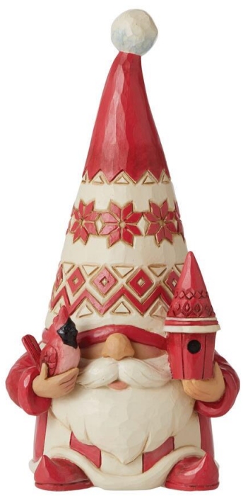 Jim Shore 6010836 Nordic Noel Gnome with Cardinal & Birdhouse Figurine