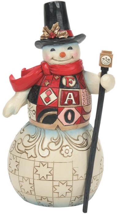 Jim Shore 6010854 Snowman with FAO Schwarz Vest Figurine