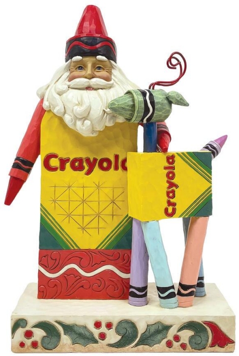 Jim Shore 6011237 Crayola Santa With Reindeer Figurine