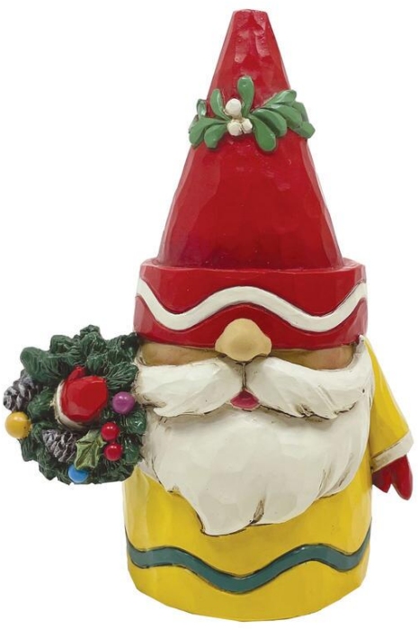Jim Shore 6011240 Gnome Holding Wreath Figurine