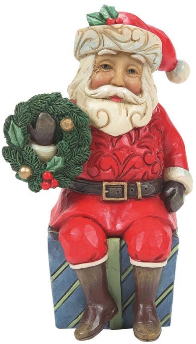 Jim Shore 6011487 Mini Santa Sitting On Gifts Figurine