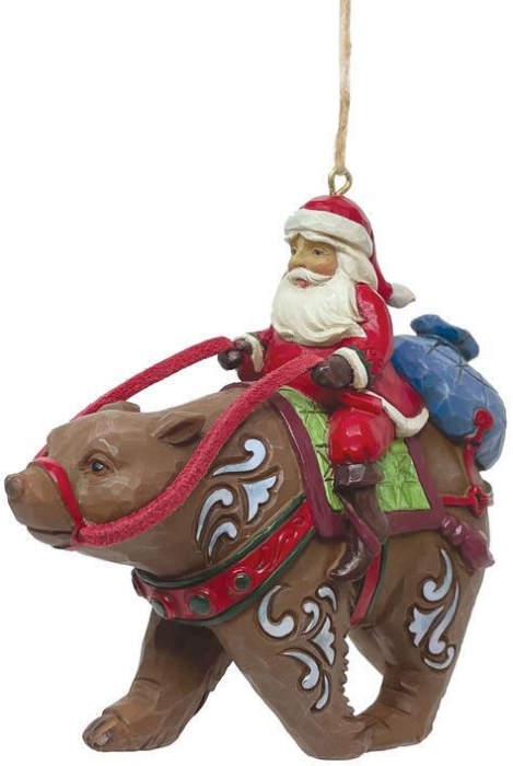 Jim Shore 6011497 Santa Riding Bear Ornament