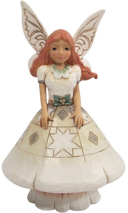 Jim Shore 6011628N White Woodland Fairy With Mushroom Figurine