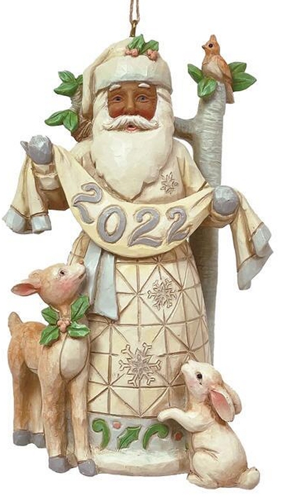 Jim Shore 6011630 Woodland Dated 2022 Santa Ornament