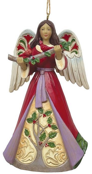 Jim Shore 6011674 Christmas Angel With Holly Ornament