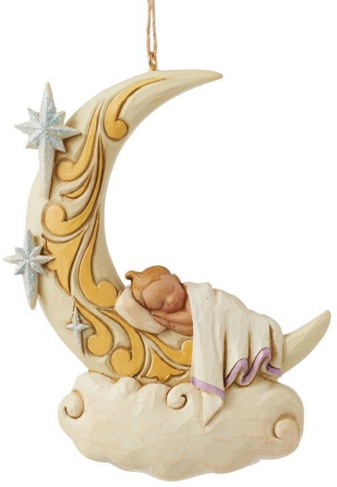 Jim Shore 6011677 Baby Sleeping On Moon Ornament