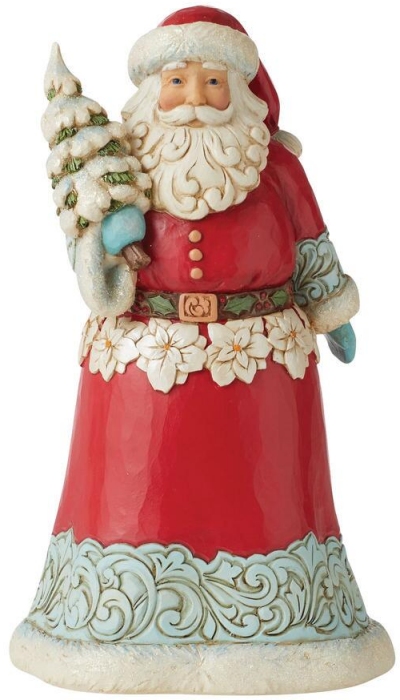 Jim Shore 6011687 Wonderland Santa Holding Tree Figurine