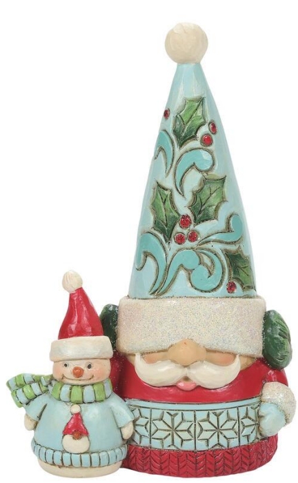 Jim Shore 6011690i Wonderland Gnome & Snowman Figurine