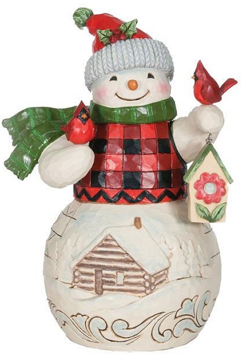 Jim Shore 6011742N Snowman With Birdhouse Figurine