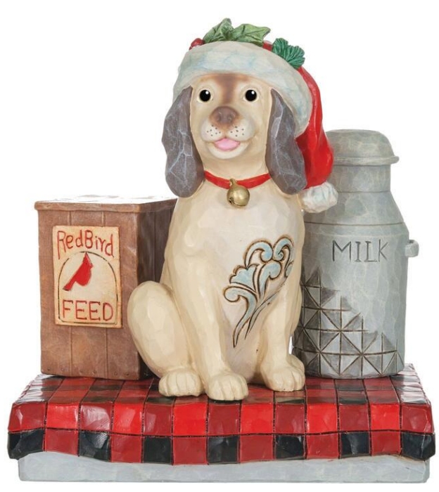 Jim Shore 6011743 Country Dog & Milk Pail Figurine