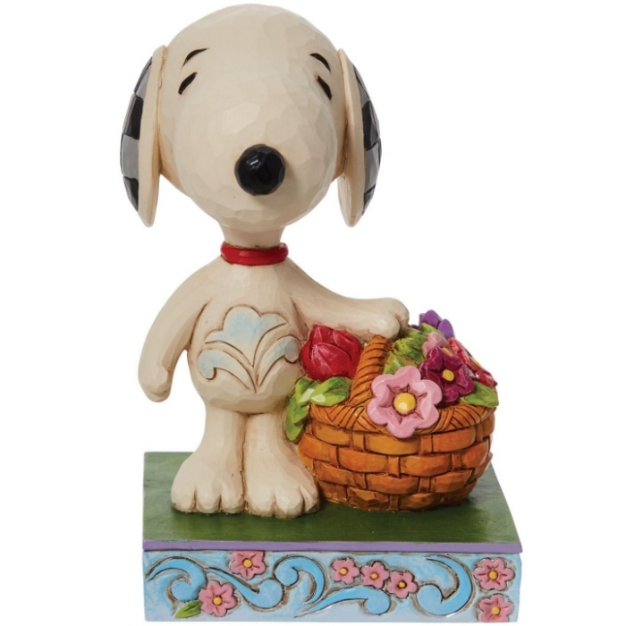 Peanuts by Jim Shore 6011946 Snoopy Basket of Tuilps Figurine