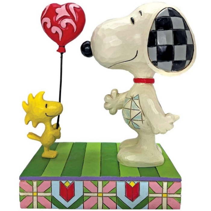 Peanuts by Jim Shore 6011948N Woodstock Giving Snoopy Heart Figurine
