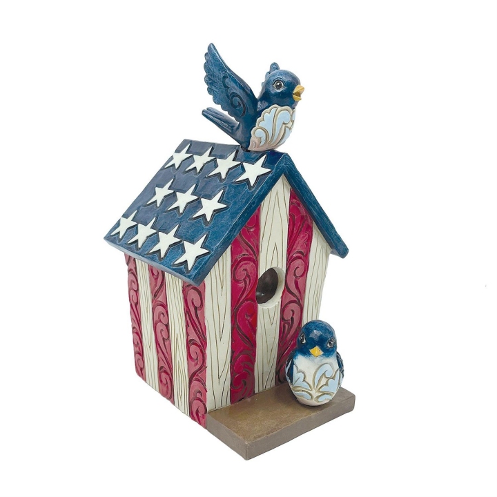 Jim Shore 6012435 Patriotic Birdhouse Figurine
