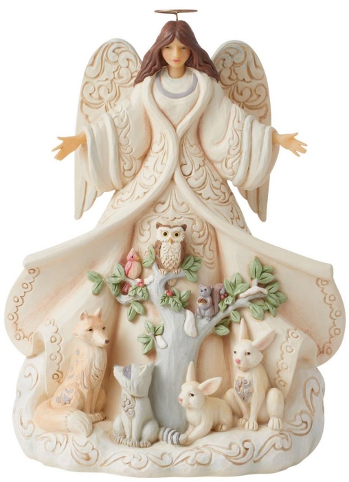 Jim Shore 6012678 White Woodland Angel Figurine