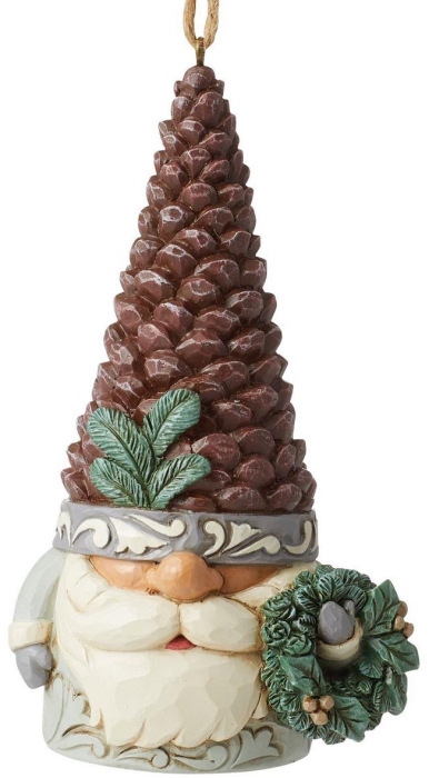 Jim Shore 6012689 White Woodland Pinecone Gnome Ornament