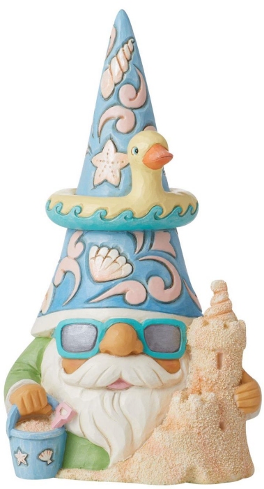 Jim Shore 6012798 Coastal Gnome With Sandcastle Figurine