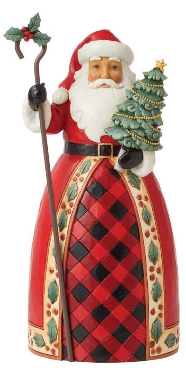 Jim Shore 6012864N Highland Glen Plaid Santa Figurine