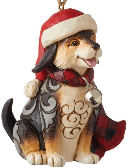Jim Shore 6012875N Highland Glen Dog Plaid Scarf Hanging Ornament